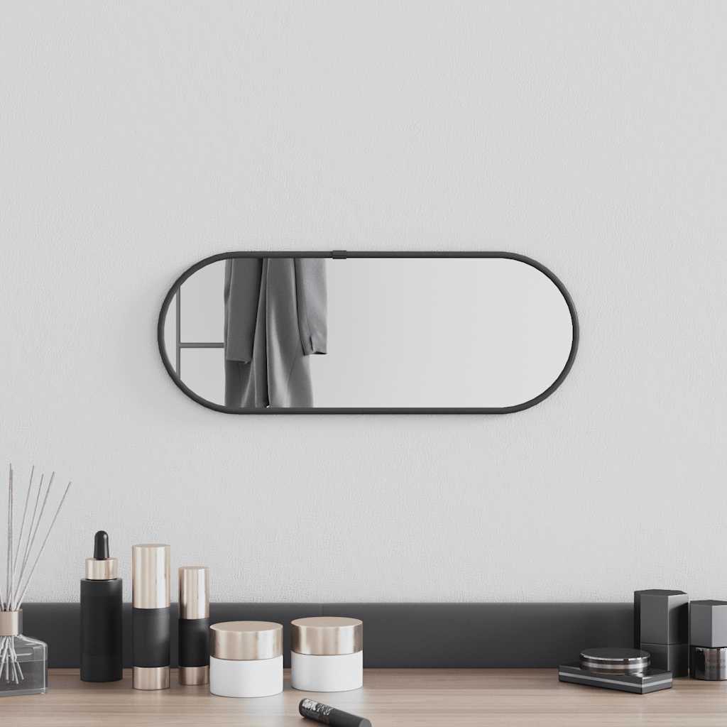 vidaXL Wall Mirror Black 40x15 cm Oval