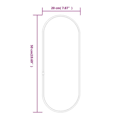 vidaXL Wall Mirror Black 50x20 cm Oval