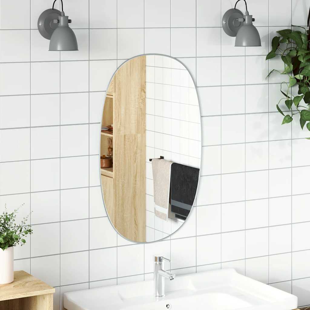 vidaXL Wall Mirror Silver 80x50 cm