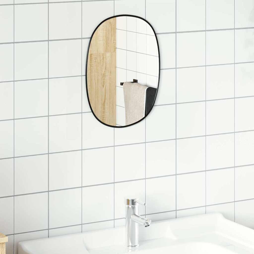 vidaXL Wall Mirror Black 30x25 cm
