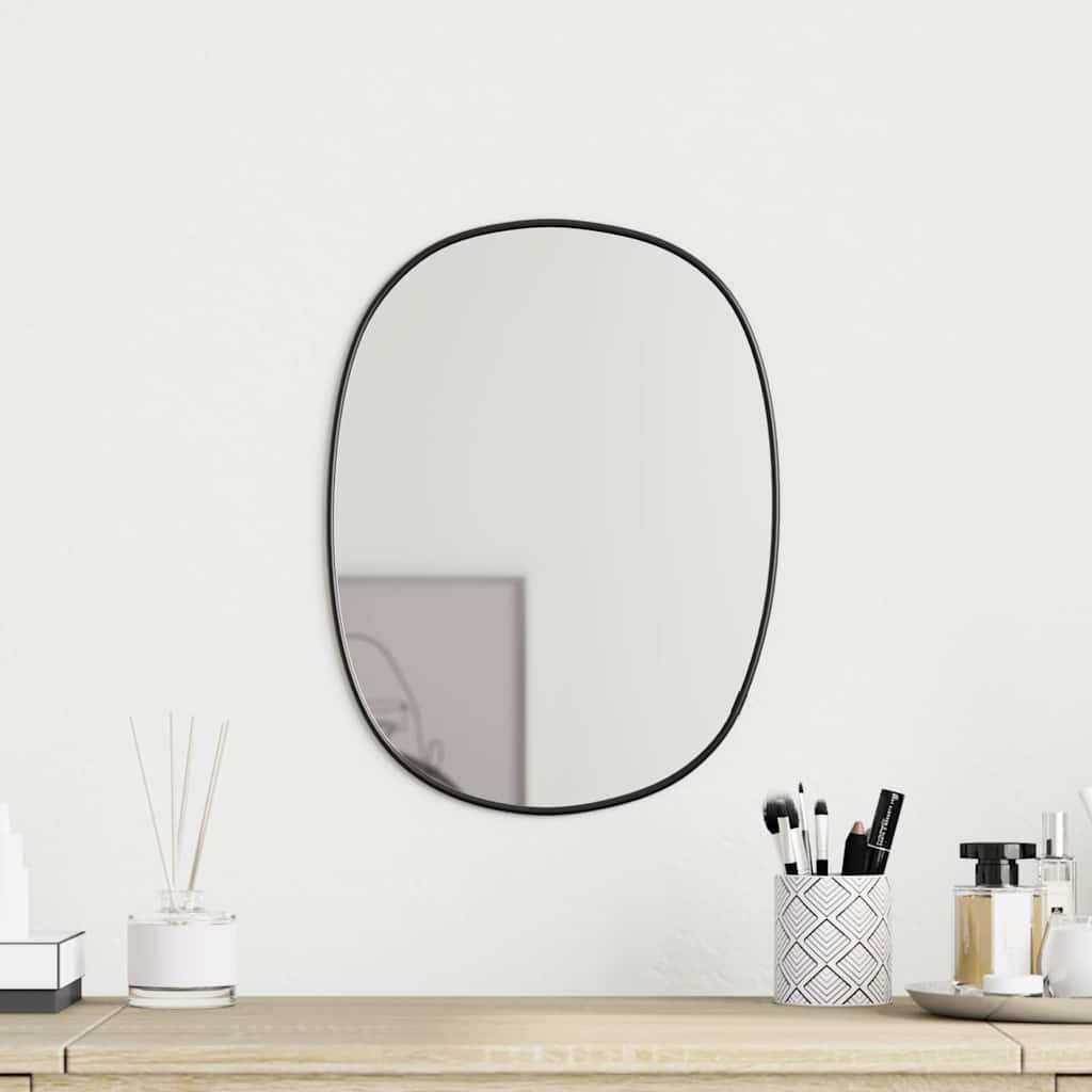 vidaXL Wall Mirror Black 30x25 cm