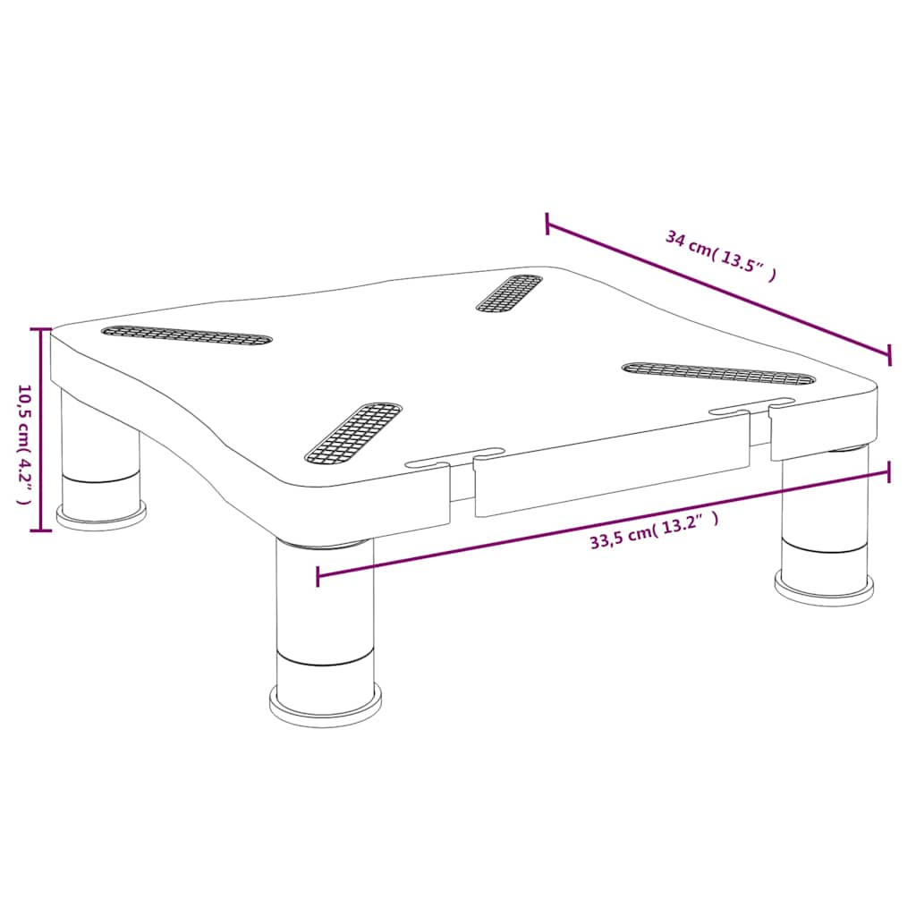 vidaXL Monitor Stand Black 33,5x34x10,5 cm