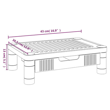 vidaXL Monitor Stand Black 43x30.5x13 cm