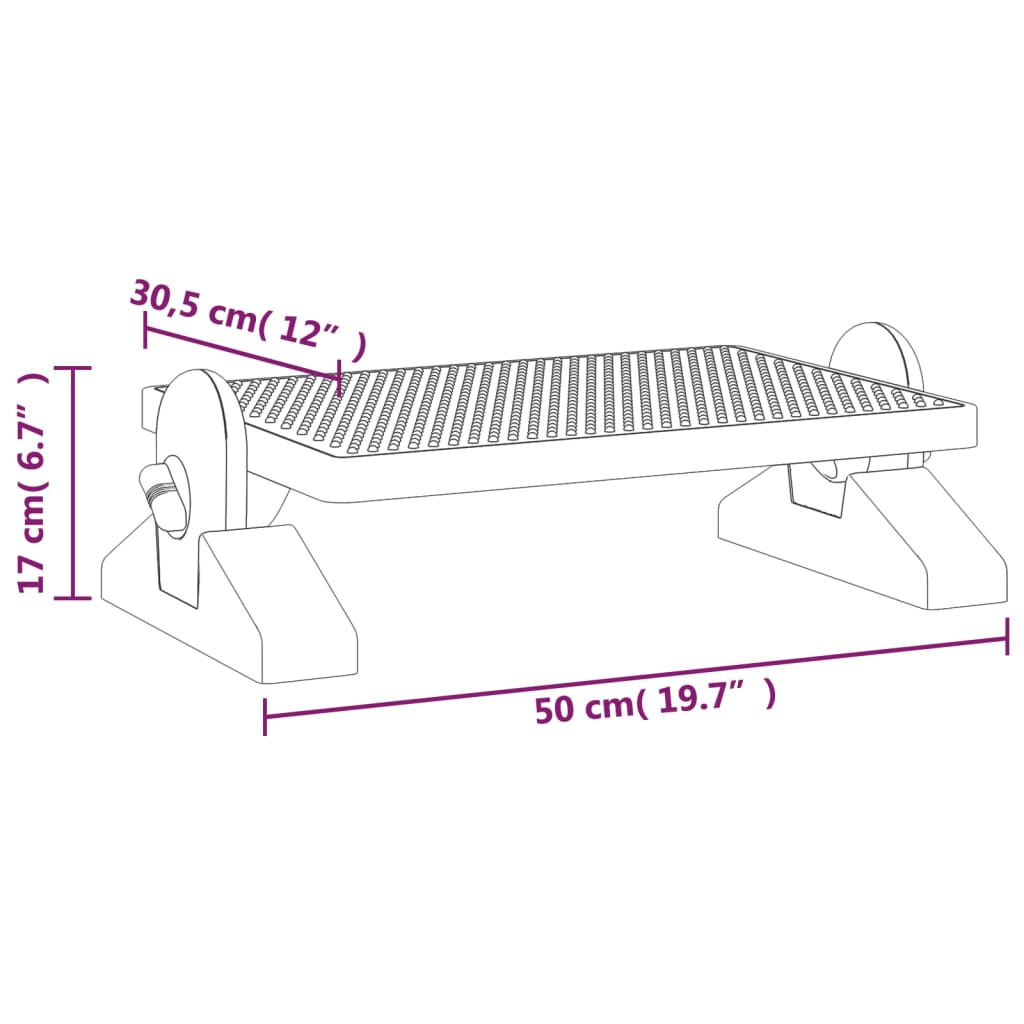 vidaXL Footrest Black 50x30.5x17 cm