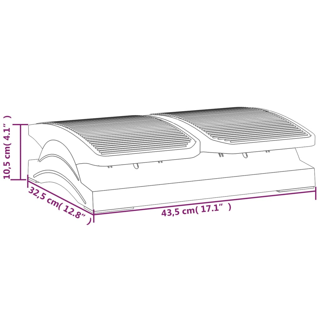 vidaXL Footrest Black 43.5x32.5x10.5 cm