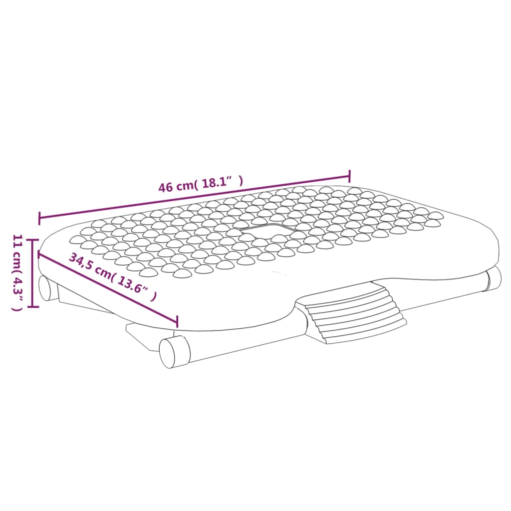 vidaXL Footrest Black 46x34.5x11 cm