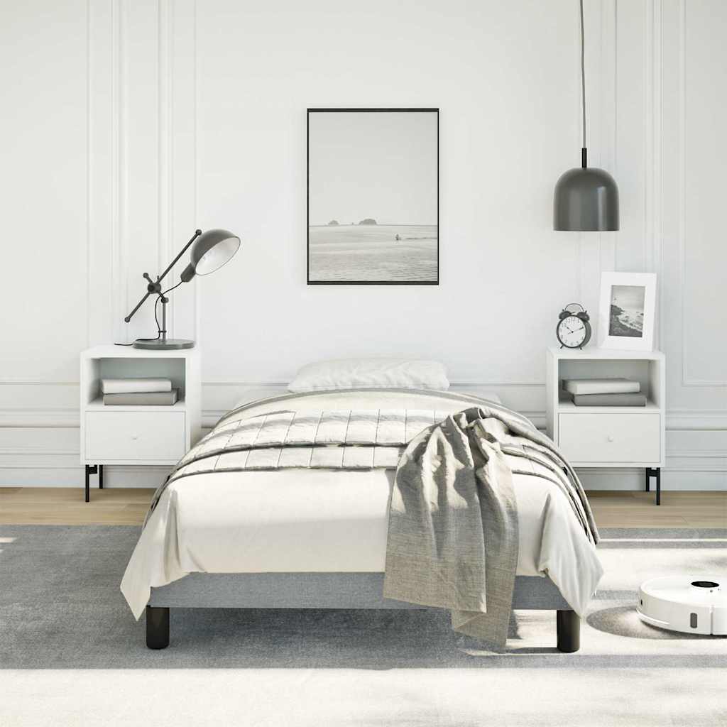 vidaXL Bed Frame without Mattress Light Grey 100x203 cm Twin XL Fabric
