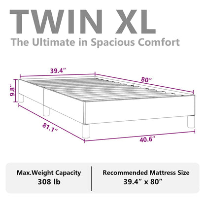 vidaXL Bed Frame without Mattress Light Grey 100x203 cm Twin XL Fabric