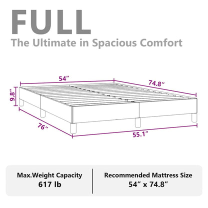 vidaXL Bed Frame without Mattress Light Grey 137x190 cm Full Fabric