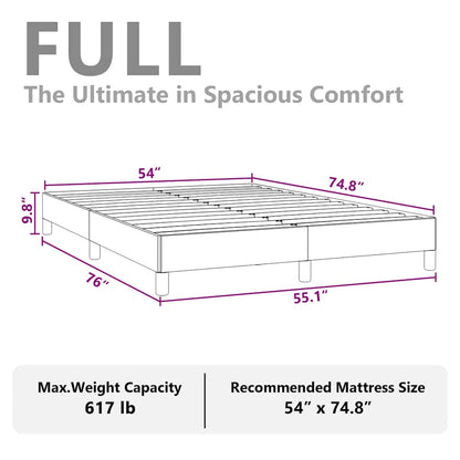 vidaXL Bed Frame without Mattress Dark Grey 137x190 cm Full Fabric