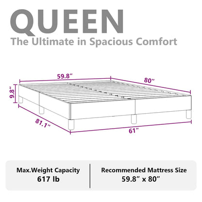 vidaXL Bed Frame without Mattress Light Grey 152x203 cm Queen Fabric