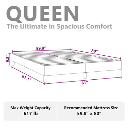 vidaXL Bed Frame without Mattress Dark Grey 152x203 cm Queen Fabric