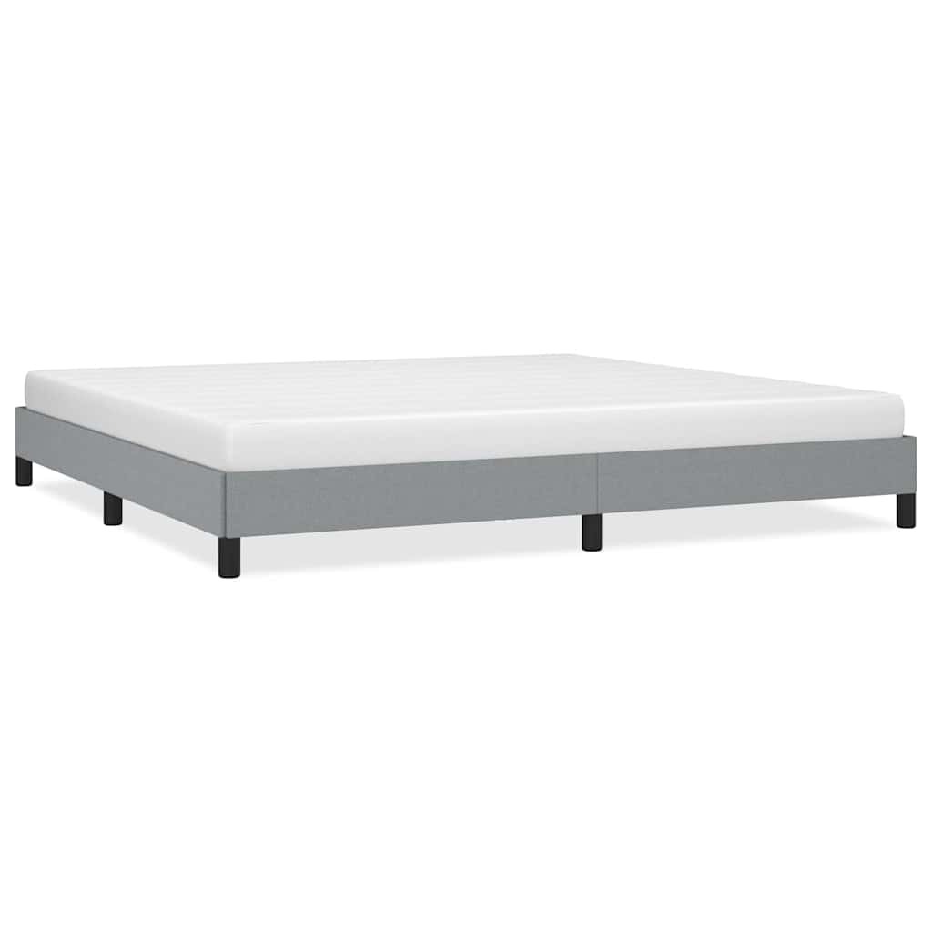 vidaXL Bed Frame without Mattress Light Grey 193x203 cm King Fabric