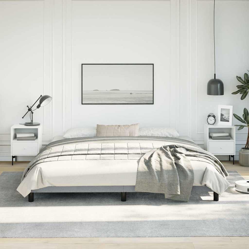 vidaXL Bed Frame without Mattress Light Grey 193x203 cm King Fabric