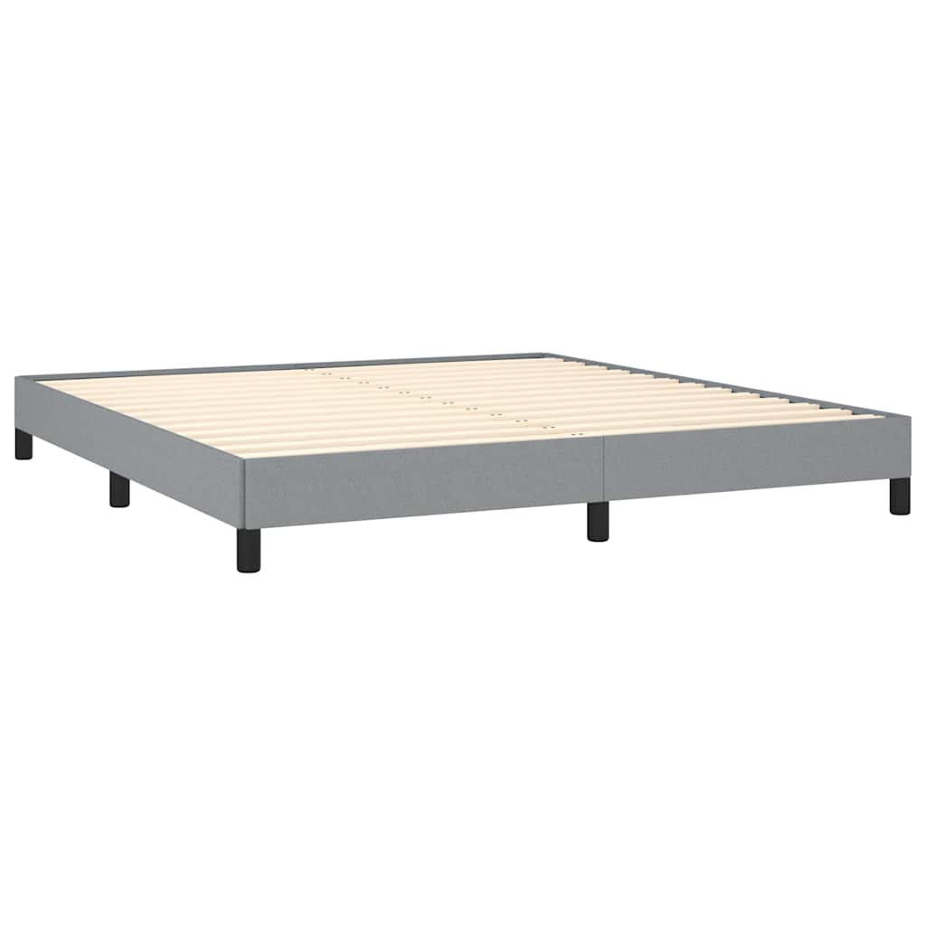 vidaXL Bed Frame without Mattress Light Grey 193x203 cm King Fabric
