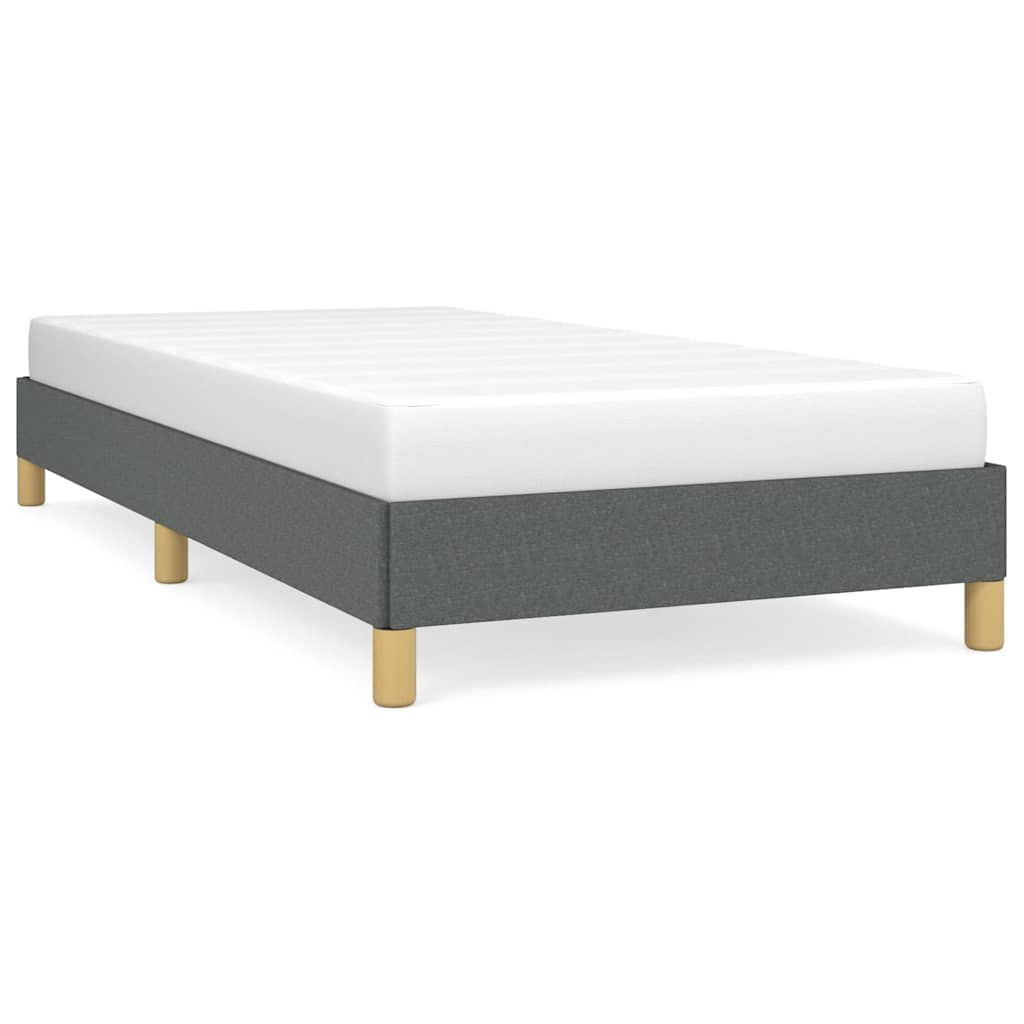 vidaXL Bed Frame without Mattress Dark Grey 100x190 cm Twin Fabric