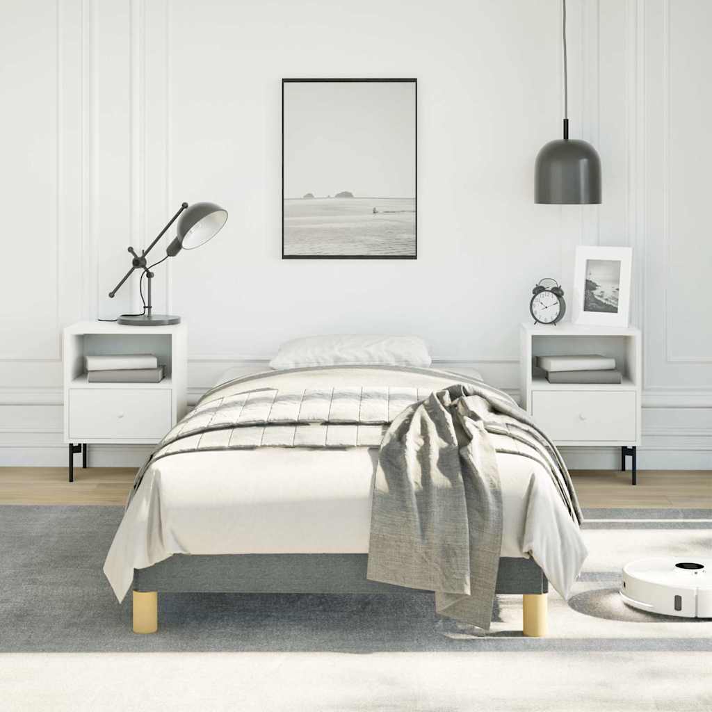 vidaXL Bed Frame without Mattress Dark Grey 100x190 cm Twin Fabric