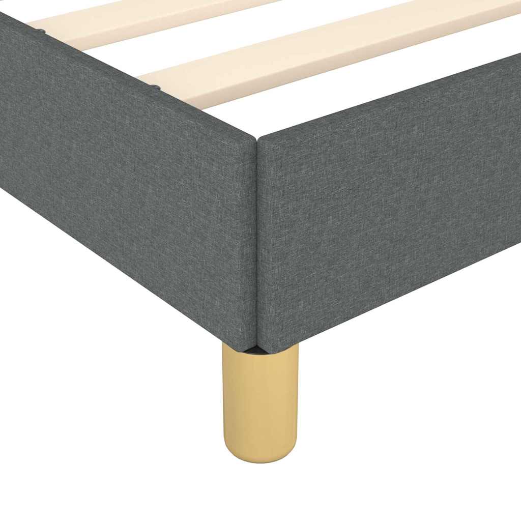 vidaXL Bed Frame without Mattress Dark Grey 100x190 cm Twin Fabric