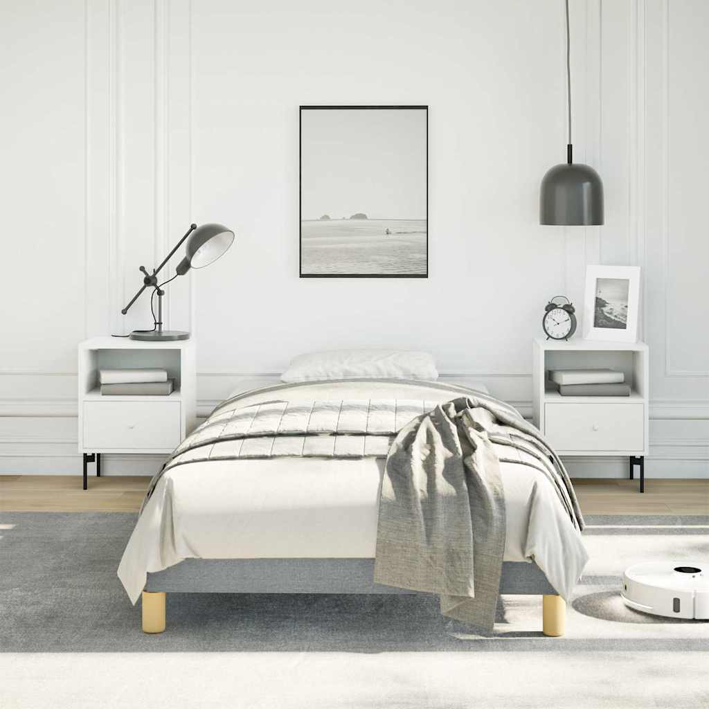 vidaXL Bed Frame without Mattress Light Grey 100x203 cm Twin XL Fabric