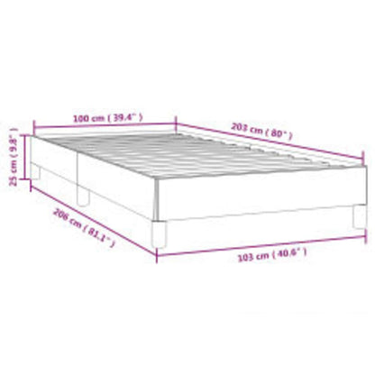vidaXL Bed Frame without Mattress Dark Grey 100x203 cm Twin XL Fabric