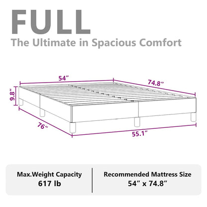 vidaXL Bed Frame without Mattress Light Grey 137x190 cm Full Fabric