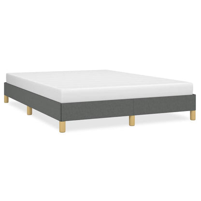 vidaXL Bed Frame without Mattress Dark Grey 137x190 cm Full Fabric