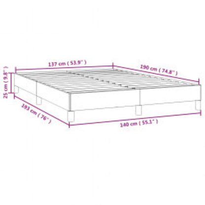 vidaXL Bed Frame without Mattress Dark Grey 137x190 cm Full Fabric