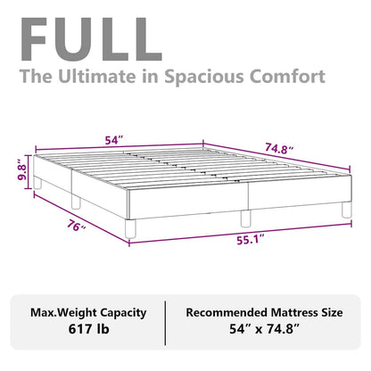 vidaXL Bed Frame without Mattress Dark Grey 137x190 cm Full Fabric