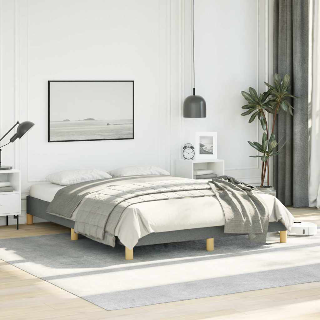 vidaXL Bed Frame without Mattress Dark Grey 137x190 cm Full Fabric