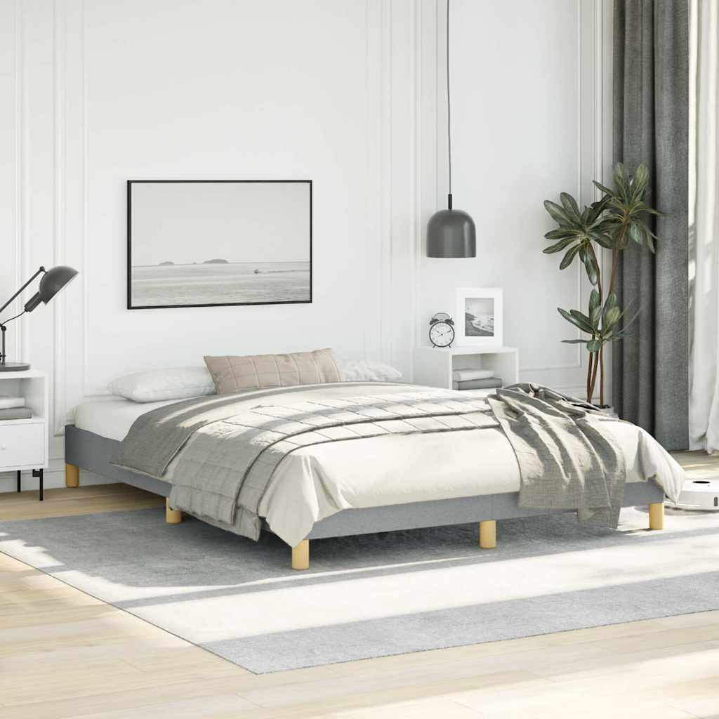 vidaXL Bed Frame without Mattress Light Grey 152x203 cm Queen Fabric