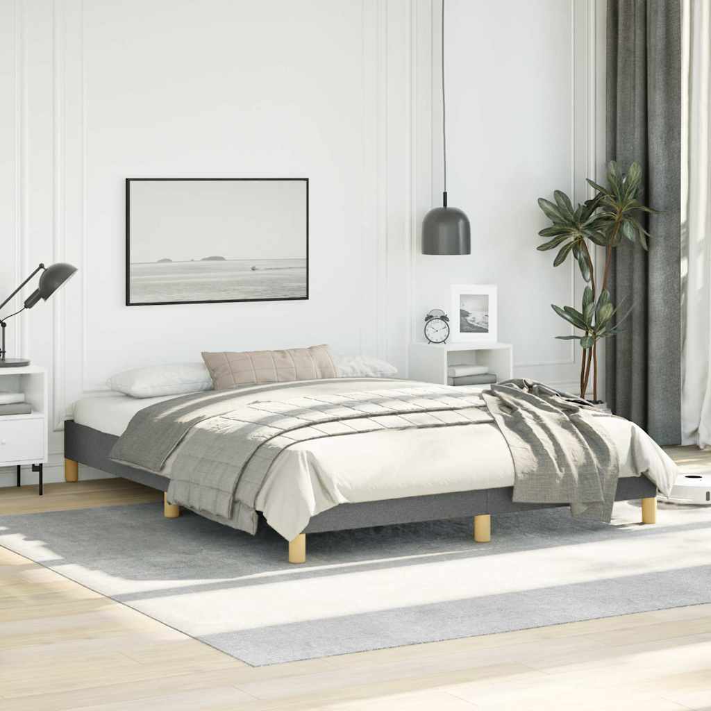 vidaXL Bed Frame without Mattress Dark Grey 152x203 cm Queen Fabric