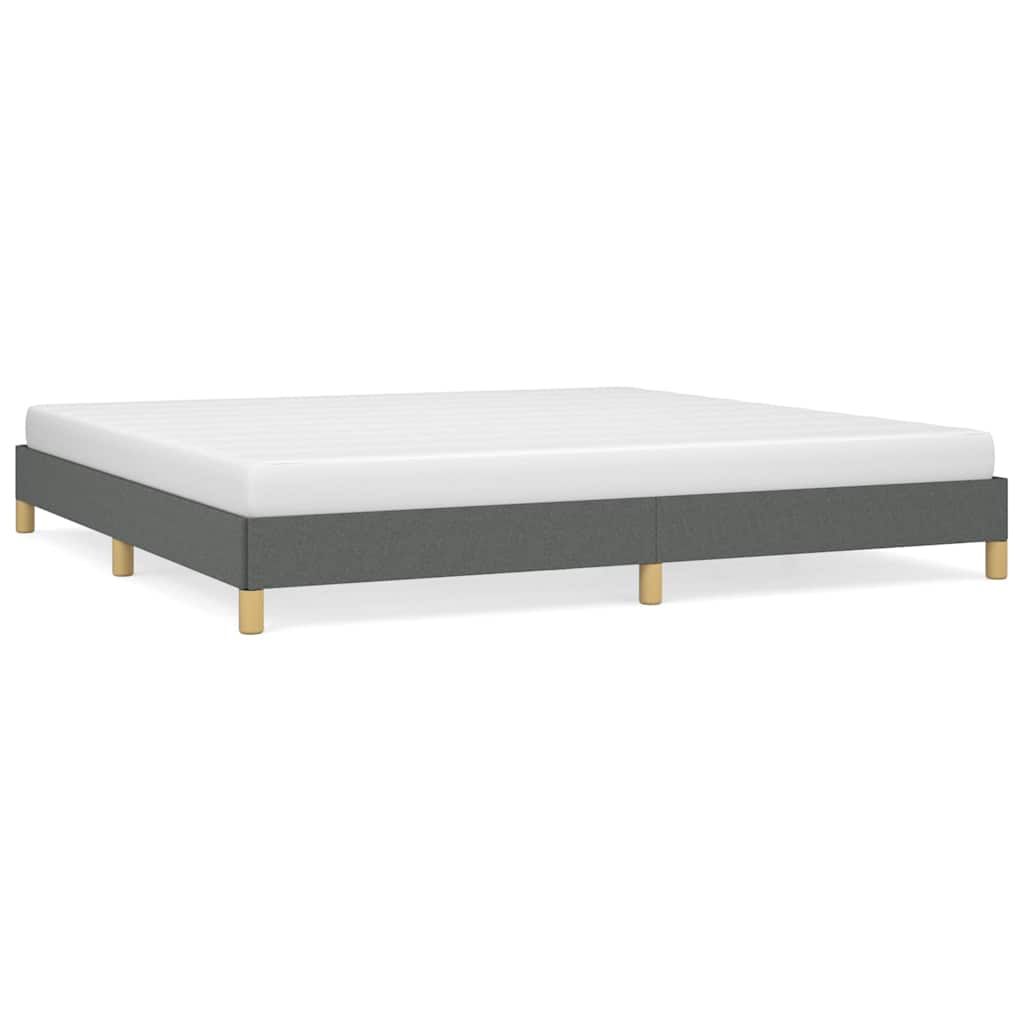 vidaXL Bed Frame without Mattress Dark Grey 193x203 cm King Fabric