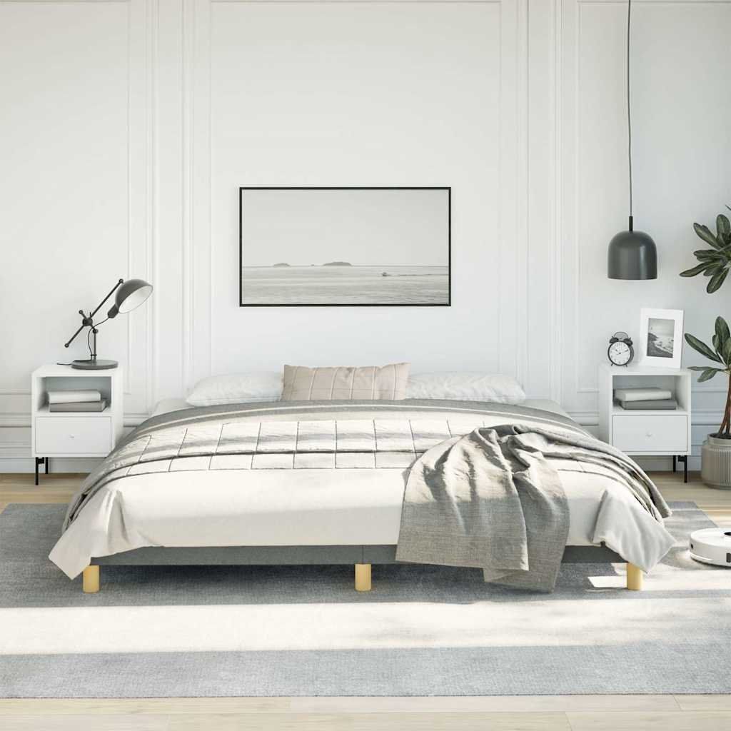 vidaXL Bed Frame without Mattress Dark Grey 193x203 cm King Fabric