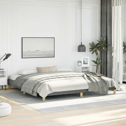vidaXL Bed Frame without Mattress Dark Grey 193x203 cm King Fabric