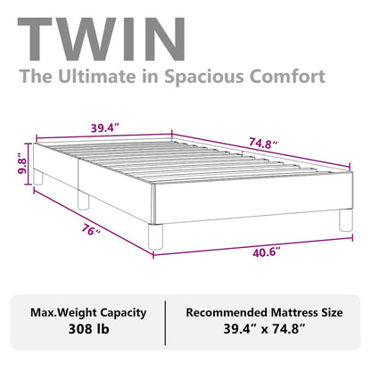 vidaXL Bed Frame without Mattress Black 100x190 cm Twin Faux Leather