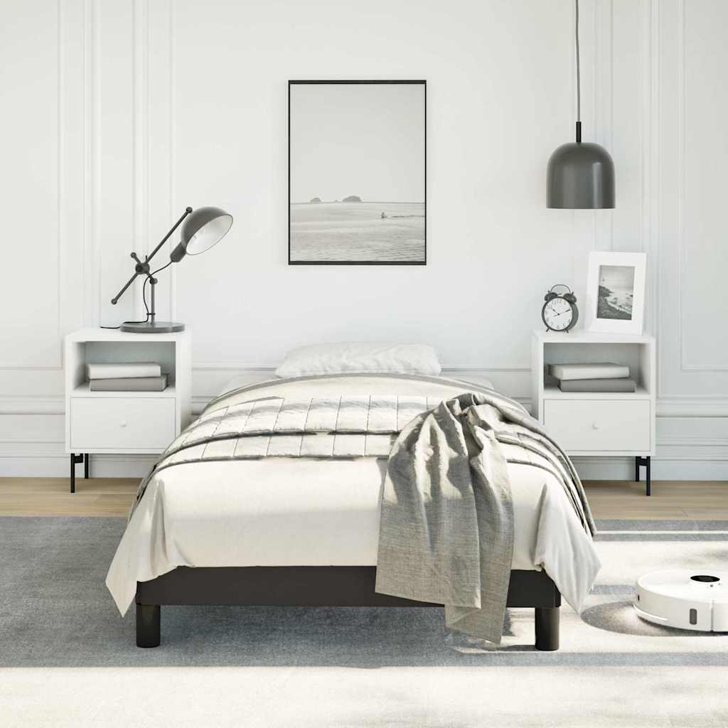 vidaXL Bed Frame without Mattress Black 100x190 cm Twin Faux Leather