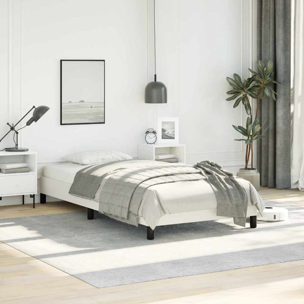 vidaXL Bed Frame without Mattress White 100x203cm Twin XL Faux Leather