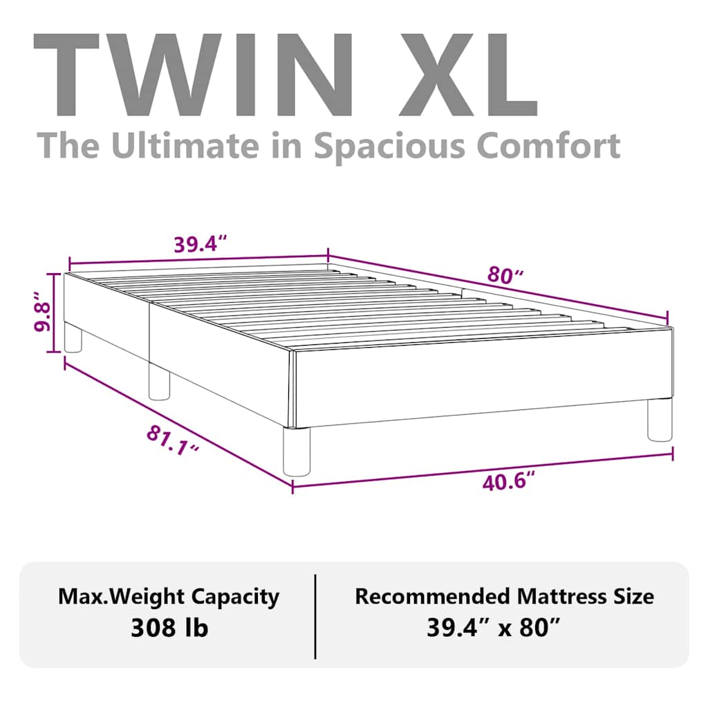 vidaXL Bed Frame without Mattress White 100x203 cm Twin XL Faux Leather