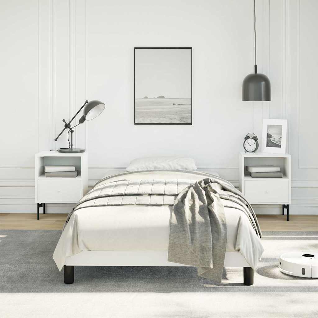 vidaXL Bed Frame without Mattress White 100x203cm Twin XL Faux Leather