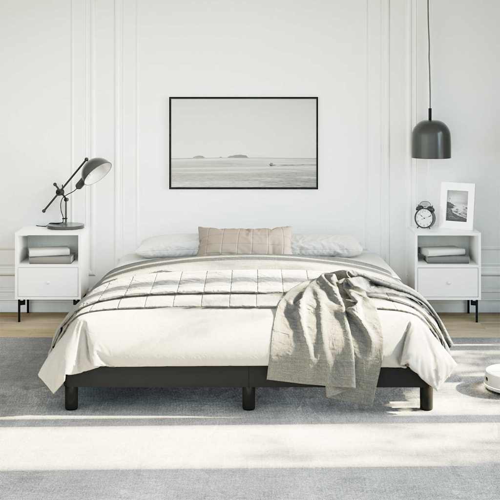 vidaXL Bed Frame without Mattress Black 152x203 cm Queen Faux Leather