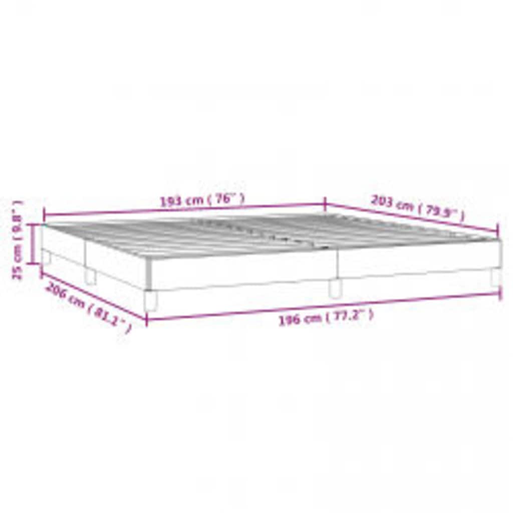 vidaXL Bed Frame without Mattress White 193x203 cm King Faux Leather