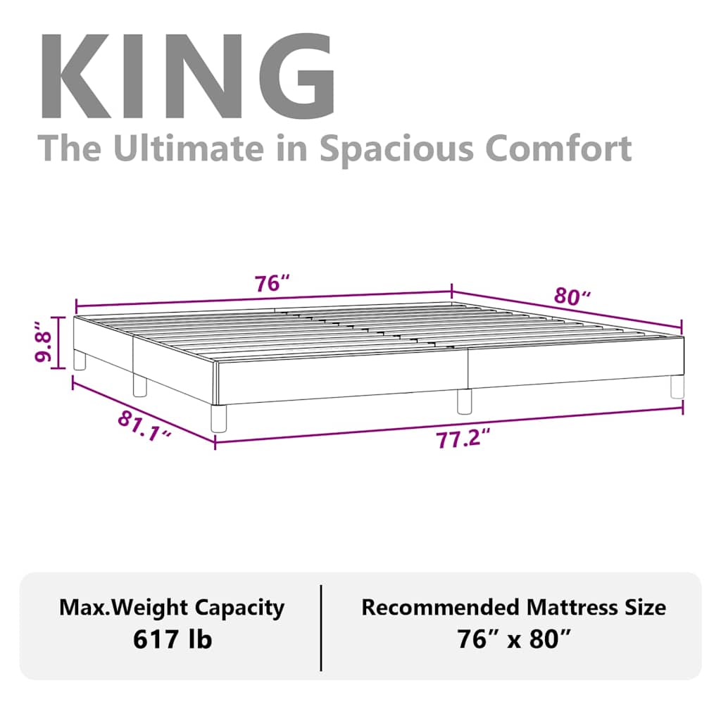 vidaXL Bed Frame without Mattress White 193x203 cm King Faux Leather
