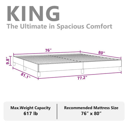 vidaXL Bed Frame without Mattress White 193x203 cm King Faux Leather