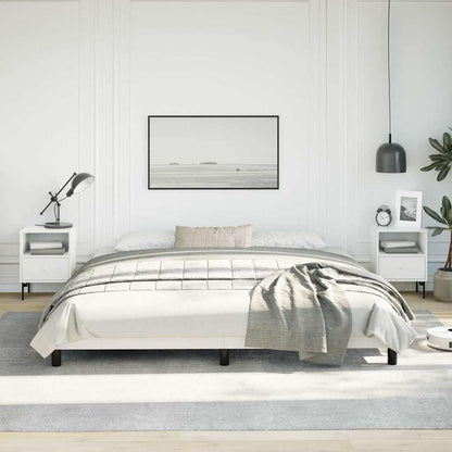 vidaXL Bed Frame without Mattress White 193x203 cm King Faux Leather