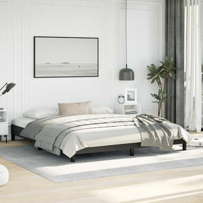 vidaXL Bed Frame without Mattress Black California King Faux Leather
