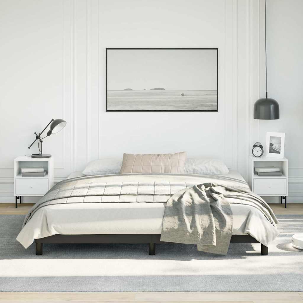 vidaXL Bed Frame without Mattress Black California King Faux Leather