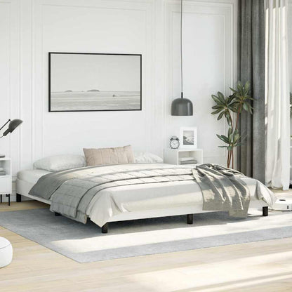 vidaXL Bed Frame without Mattress White California King Faux Leather