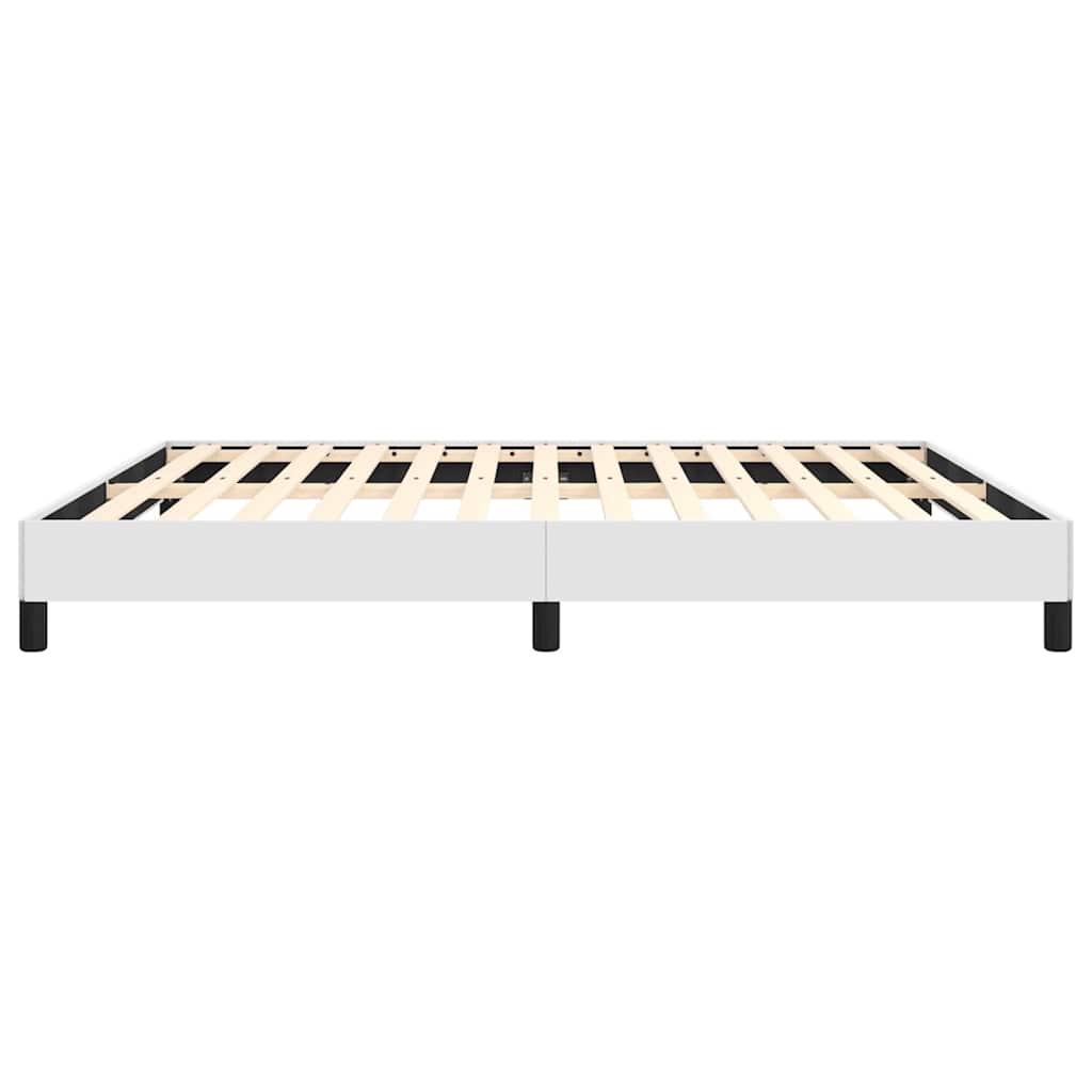vidaXL Bed Frame without Mattress White California King Faux Leather