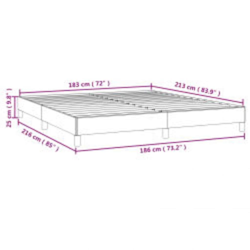 vidaXL Bed Frame without Mattress White California King Faux Leather