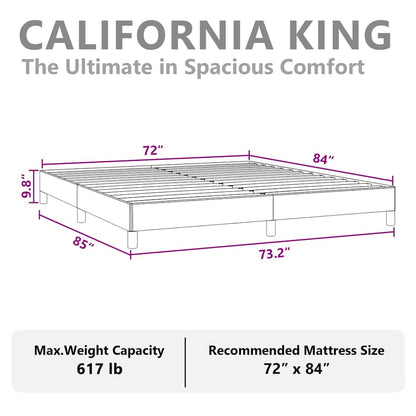 vidaXL Bed Frame without Mattress White California King Faux Leather